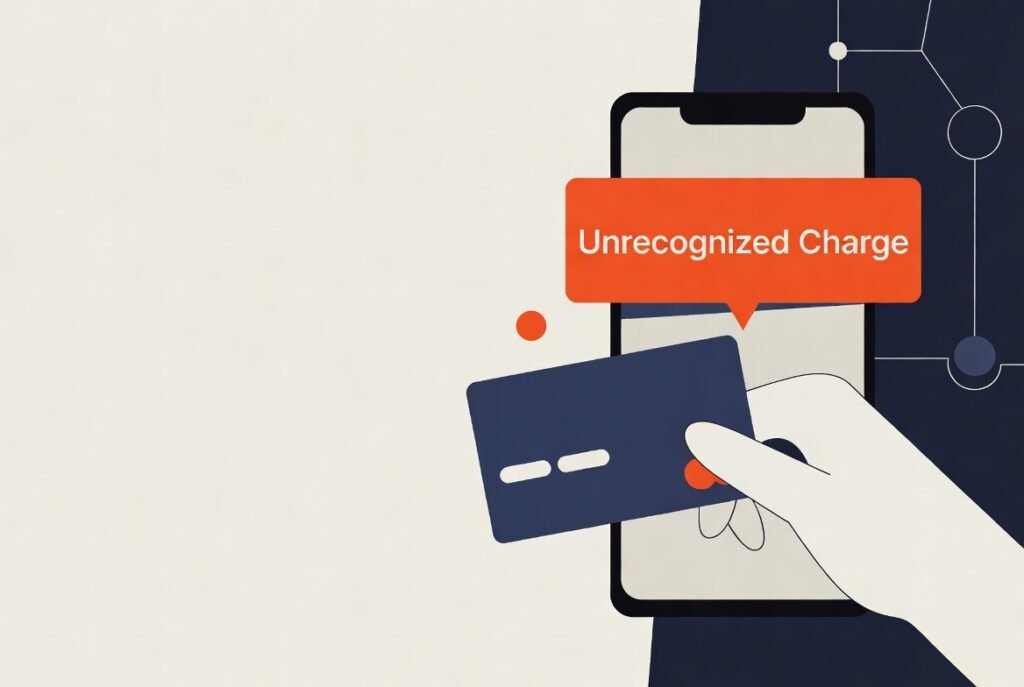 Mano con tarjeta bancaria y alerta de fraude en móvil, ilustración sobre fraudes bancarios en España